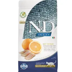 N&D Ocean Ringa Balıklı ve Portakallı Tahılsız Kısırlaştırılmış Kedi Maması 1,5kg