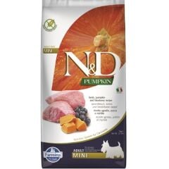 N&D Pumpkin Bal Kabaklı Kuzulu ve Yaban Mersinli Küçük Irk Tahılsız Yetişkin Köpek Maması 7kg