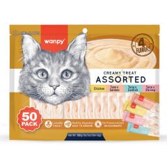Wanpy Krema Kedi Ödül Maması 14gr (50 Adet) (4 Karışık Çeşitli)