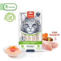 Wanpy Kidney Health Tavuklu ve Sebzeli Böbrek Sağlığı Desteği Krema Kedi Ödül Maması 14gr (5'li)
