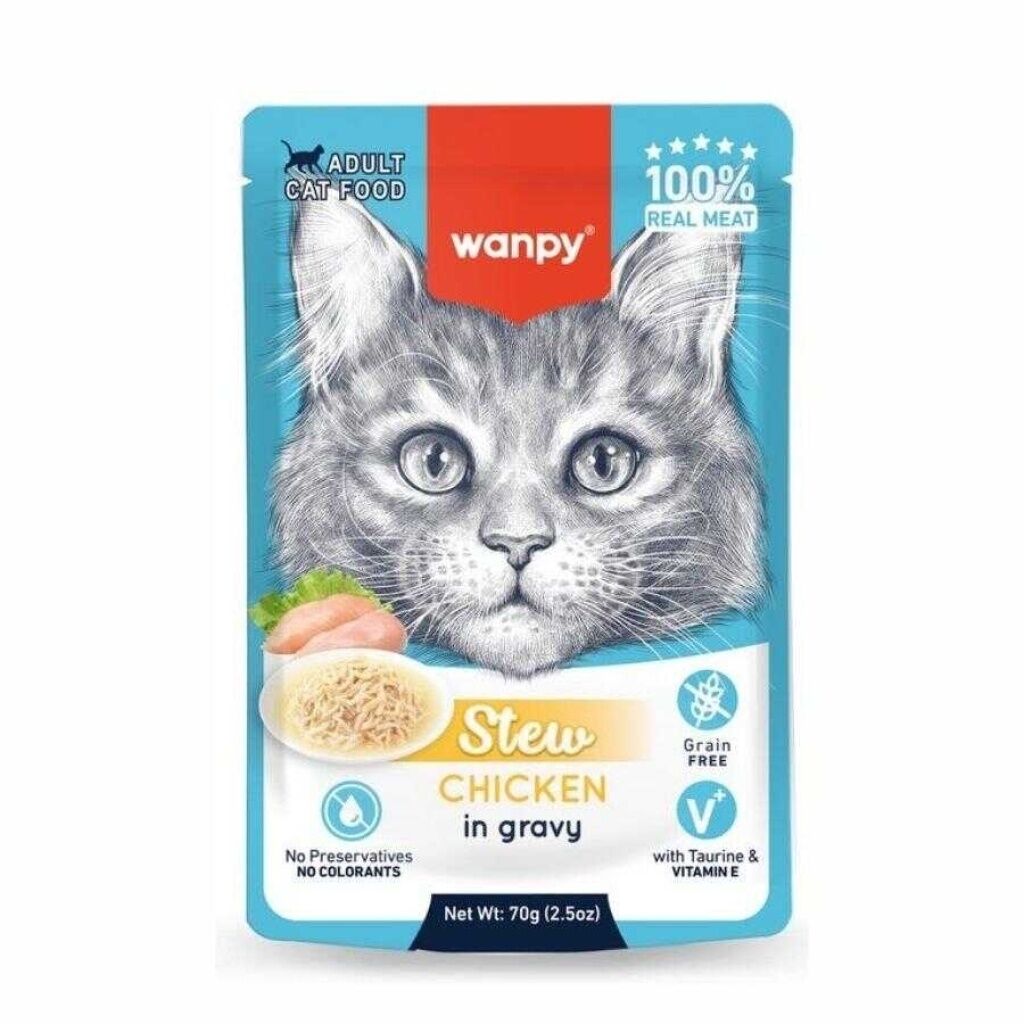 Wanpy Stew Sos İçinde Tavuklu Yetişkin Kedi Konservesi 70gr