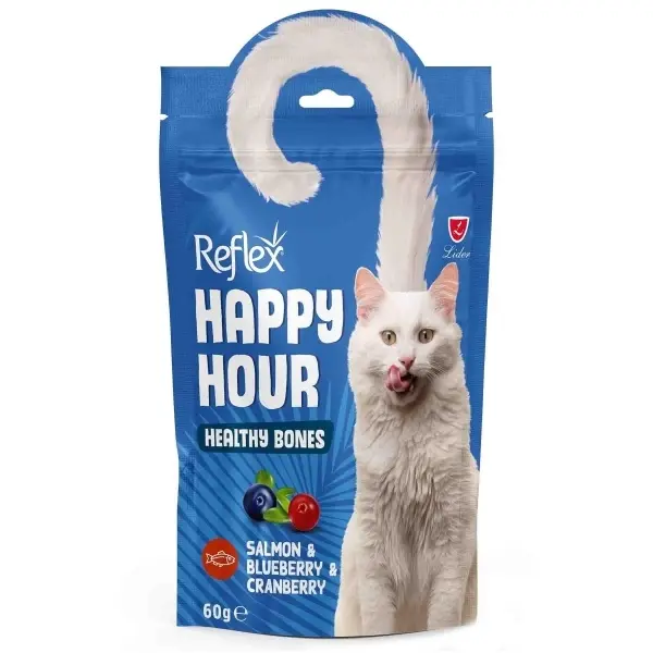 Reflex Happy Hour Healthy Bones Somonlu ve Yaban Mersinli Kedi Ödül Maması 60gr