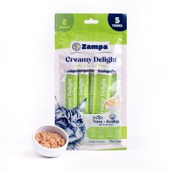 Zampa Creamy Delight Ton Balıklı & Deniz Taraklı Kedi Krema Ödül Maması - 16g x 5