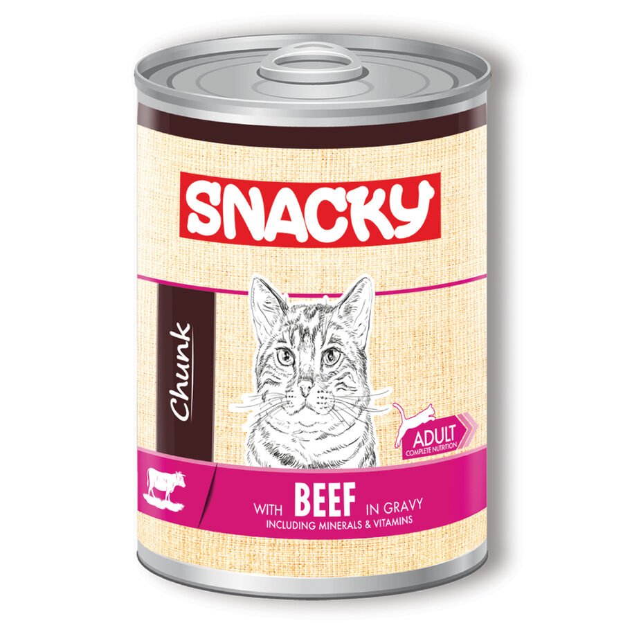 Snacky  Chunk Sığır Etli Yetişkin Kedi Konservesi 400gr