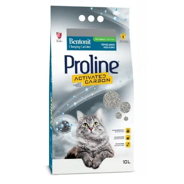 Proline Aktif Karbonlu Topaklanan Doğal Kedi Kumu 10lt