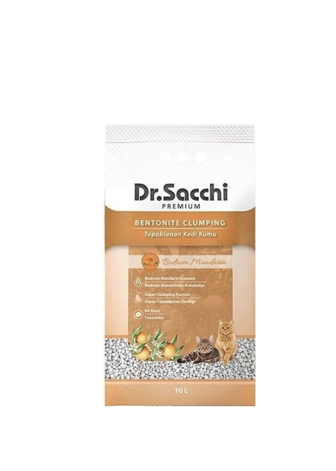 Dr.Sacchi Bodrum Mandalinası Kokulu Bentonit Kedi Kumu 10 Lt