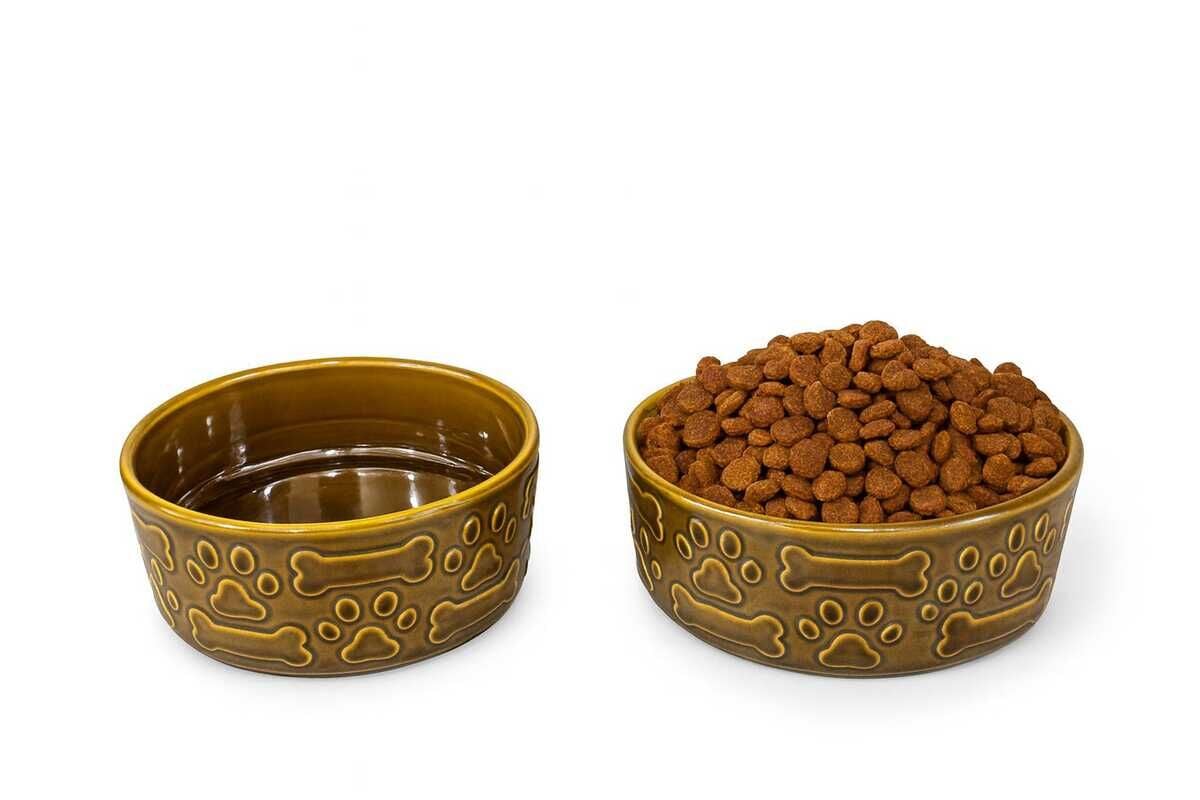 STONWARE SERAMİK MAMA KABI 14X5 CM 2'Lİ KAHVE