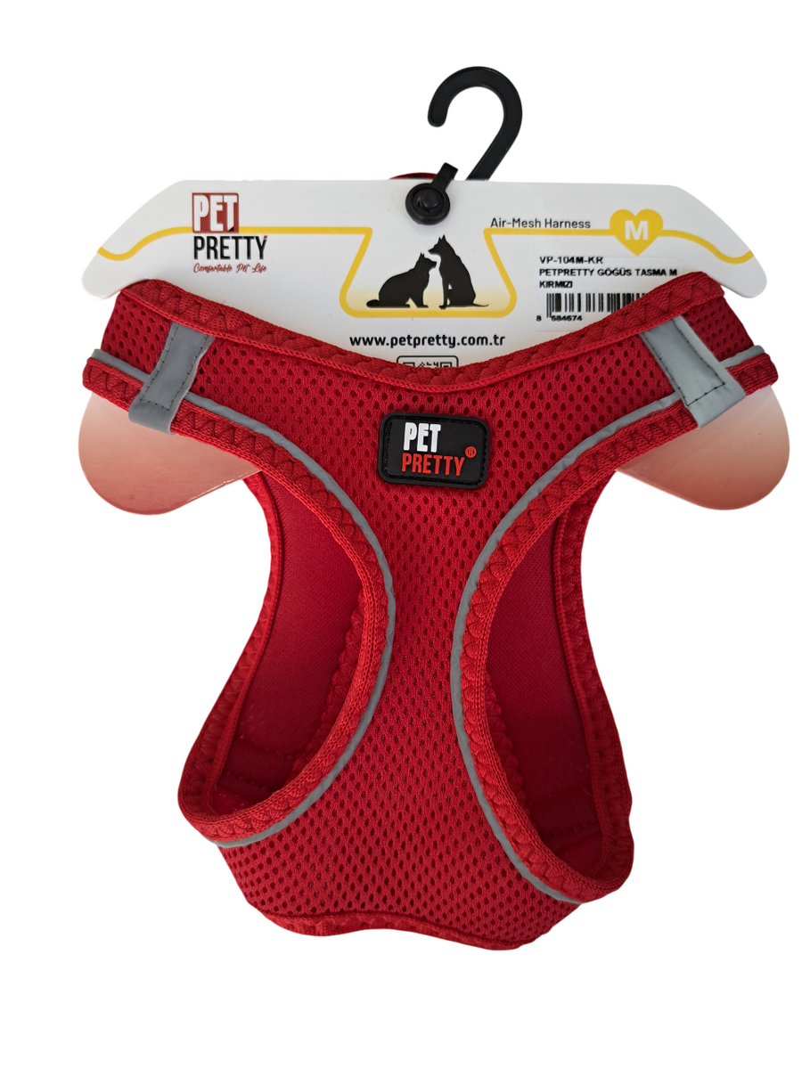 PetPretty Göğüs Tasma M Kırmızı